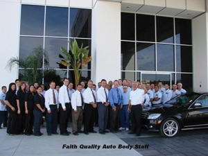 The Faith Quality Auto Body staff, dressed for success.