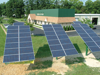 the solar panels at keenan auto body’s delaware county shop provide 65 percent of the shop’s energy.