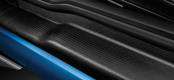 The carbon fiber door sill of the BMW i3. (Photo courtesy BMW)