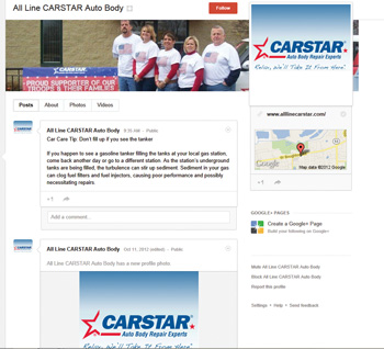All Line CARSTAR’s Google+ page.