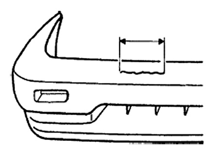 figure 2. a bumper with a crack less than 100 mm (3.94 in) in length.
