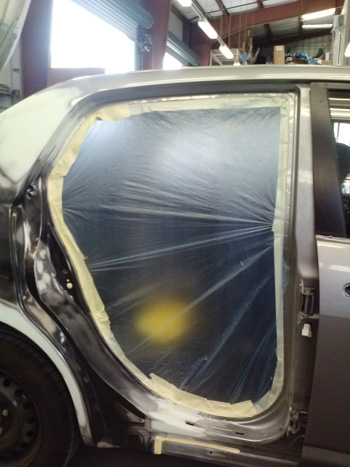 Protecting the interior of the vehicle before body work can help you avoid wasting time later by cleaning up a mess.