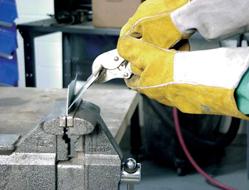 Figure 4. A collision repair shop must have, among other things, a large vise for destructive weld testing in order for I-CAR to administer a test on-site.