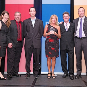 From left to right: Denise Kingstrom, BASF; Steve Gruchala, Micro Auto; Shane Sisk, Micro Auto; Kim Hicks, Micro Auto; Howard Hicks, Micro Auto; Paul Whittleston, BASF.