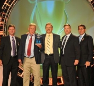 From left to right: David Byers, CEO of CARSTAR; Charles Kuecher, manager at Champion; Paul Edgecomb, Champion owner; David James, CARSTAR VP of marketing; Dan Young, VP, insurance relations, CARSTAR.