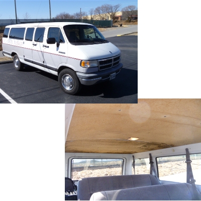 the van was worn and looked outdated before henegar helped to fix it.