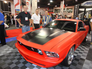 johnny sparks (left) and doug kielian (middle) admire their concept mustang.